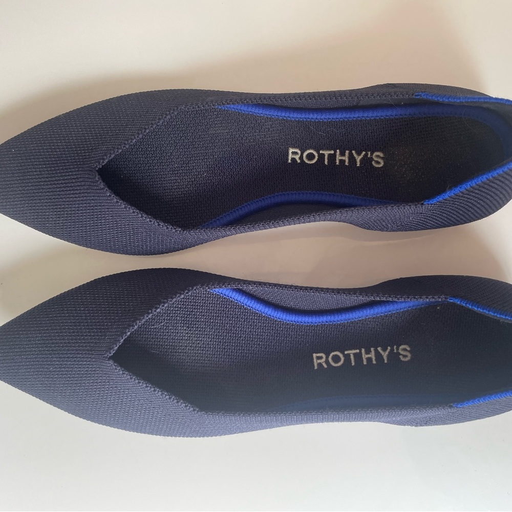 Rothy’s “The Point” in Navy, barely worn.